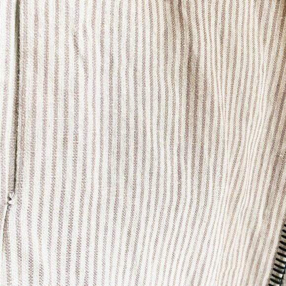 Zara Linen Striped Belted Whipstitch Simple Minimalist Coat NO BELT S - Picture 4 of 7